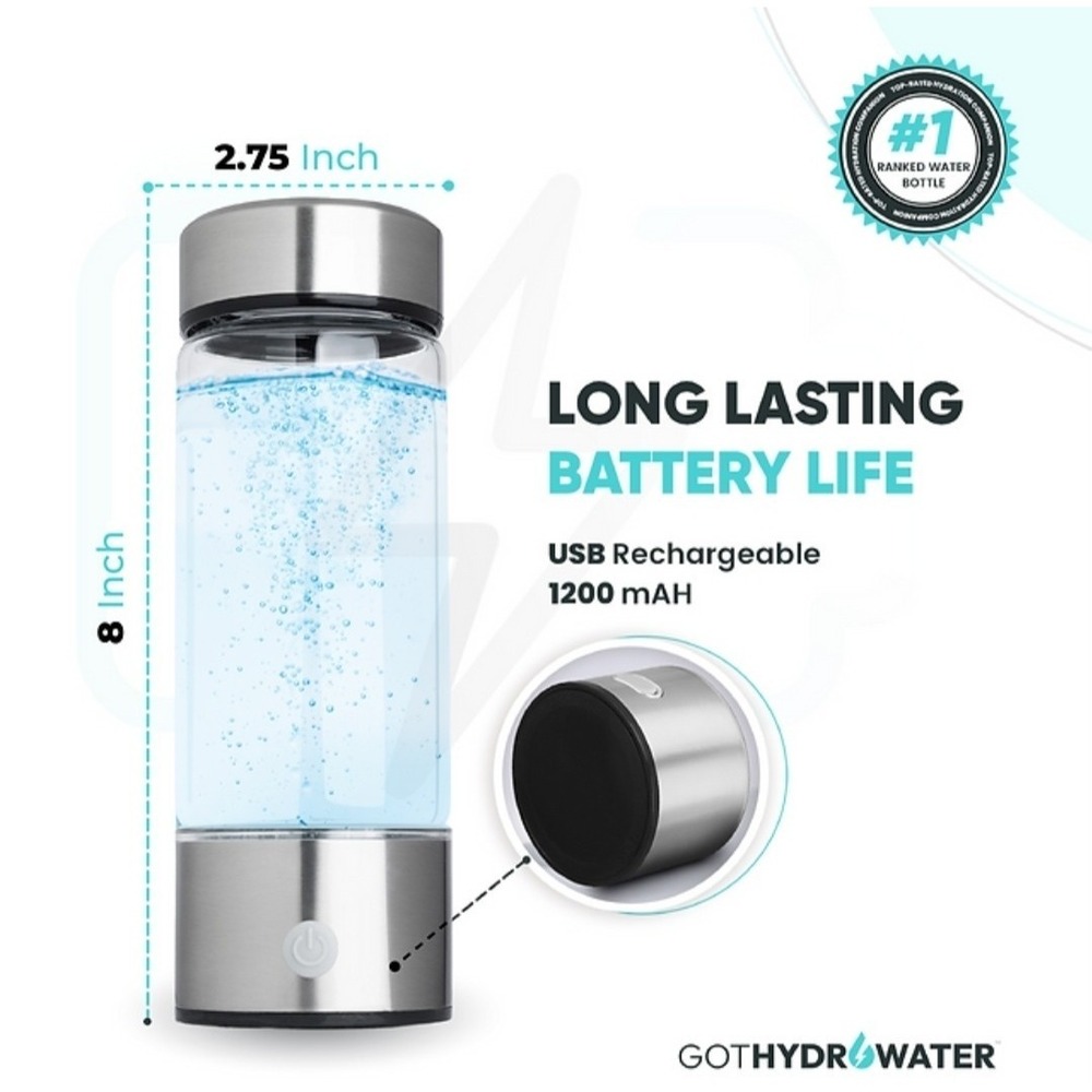 ION Hydrogen Water Bottle Water‎ Ionizer with Koozieb 14 Oz/420ml